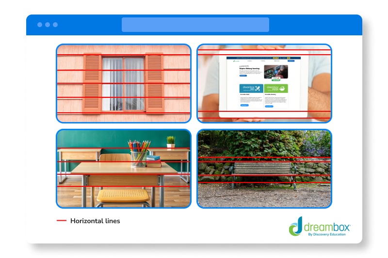 Images of objects with horizontal lines