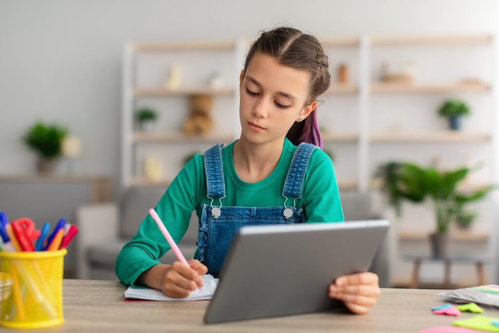 5th grader doing homework