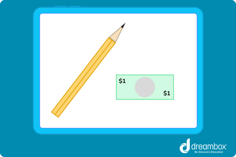 Pencil and dollar bill image