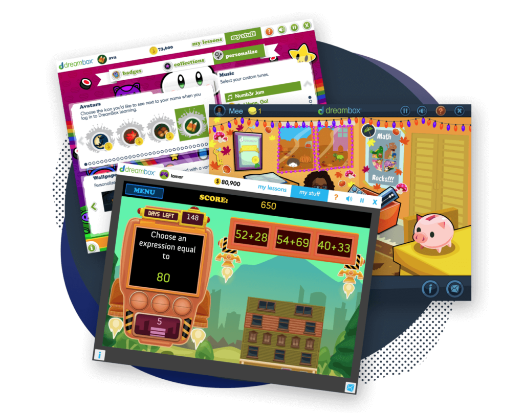 in-app DreamBox Math screens